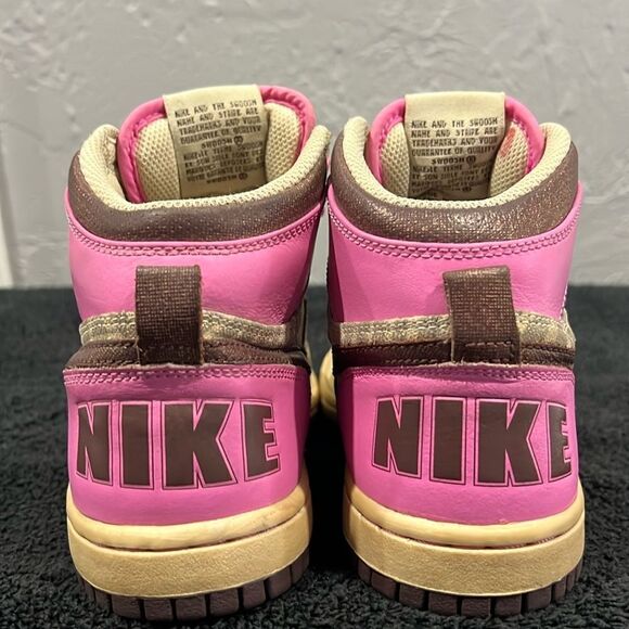 🔥🔥 NIKE Womens Dunk High Pink Gold Animal Print Retro Sneakers Sz 6.5 - GUC - Picture 5 of 13